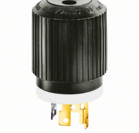 Bryant 71530NP 71530NC 4 1 5BRYANT Locking Plug L15-30P Black White 250V AC 30 A 3 Pole 4 Blade Hubbell HBL2721 HBL2723