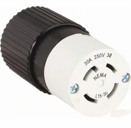 Bryant 71530NP 71530NC 4 1 5BRYANT Locking Plug L15-30P Black White 250V AC 30 A 3 Pole 4 Blade Hubbell HBL2721 HBL2723