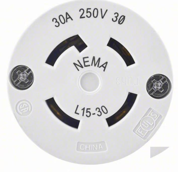 Bryant 71530NP 71530NC 4 1 5BRYANT Locking Plug L15-30P Black White 250V AC 30 A 3 Pole 4 Blade Hubbell HBL2721 HBL2723