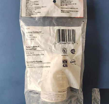 COOPER L6-20R NEMA 20A 250VAC Hubbell HBL2323 30
