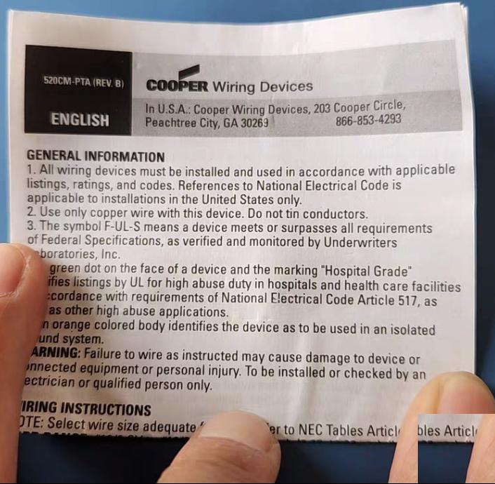COOPER L6-20R NEMA 20A 250VAC Hubbell HBL2323 30