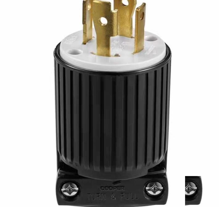 COOPER NEMA L15-30P Cooper L15-30P Plug 30A 250V 3Ph 3P4W Locking Bw 200 HUBBELL HBL2721 Leviton 2721