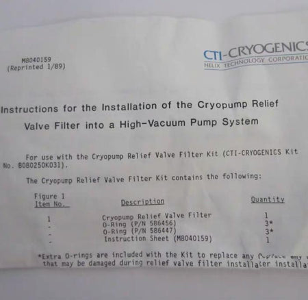 CTI 8044112 Relief Valve Filter 3