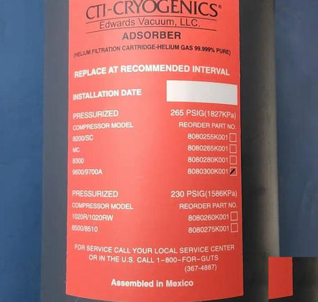 CTI 8080300K001 9600 9700A ADSORBER 6 100