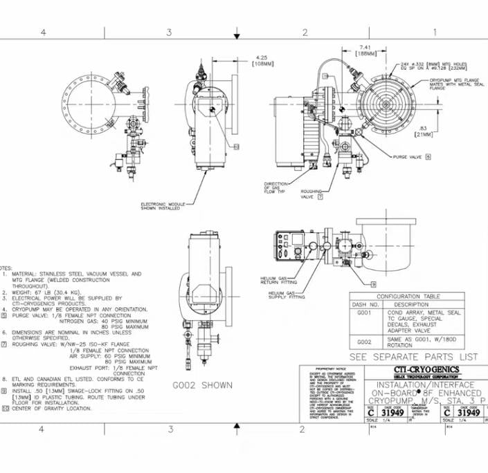 CTI OB8F 8116071G001 cryopump