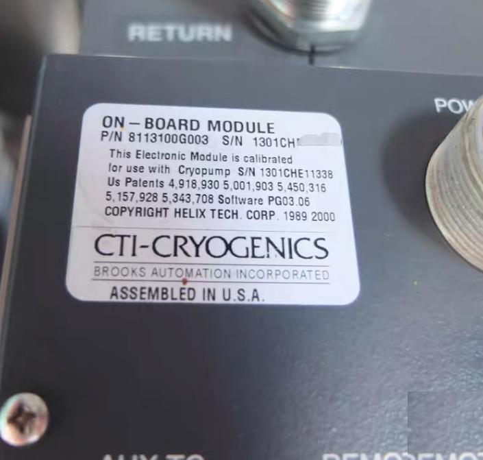 CTI OB 500 8116497G001 Pumping Speeds - liters sec Water Vapor 30 000Air 10 000Hydrogen 12 000Argon 8 400Capacity - std literArgon 6 000Hydrogen 5x10-6 Torr 45Nominal Regeneration Time cold to cold Both Stages 3 8 hrs