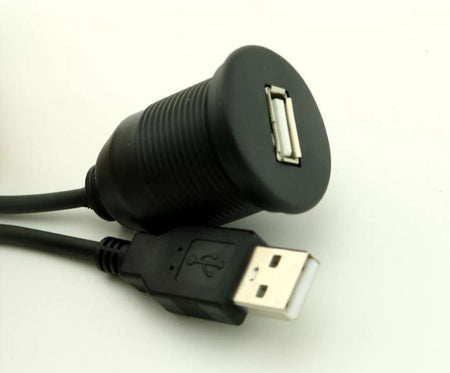 Car Dashboard Flush Mount USB 2 0 Socket Extension Lead Panel Coiled Cable 5ft