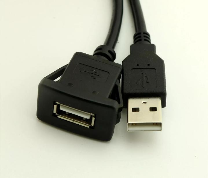 Car Flush Mount Socket USB 2 0 Waterproof Extension Lead Adapter Cable Cord 3ft