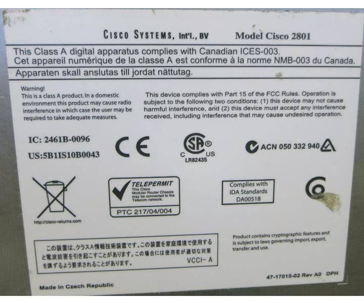 CISCO2801-ADSL 100Base-TX
