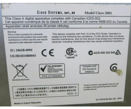 CISCO2801-ADSL 100Base-TX