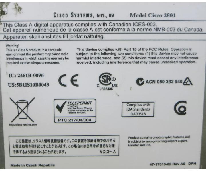 CISCO2801-ADSL 100Base-TX