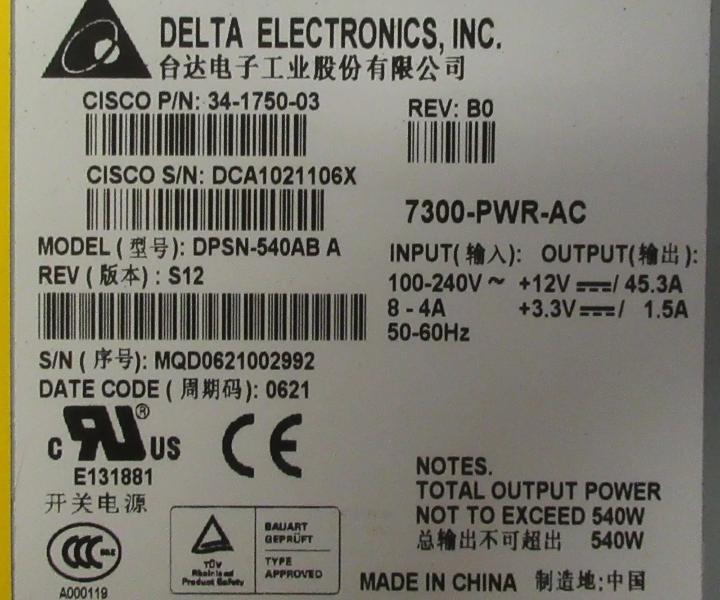 7300-PWR-AC 34-1750-03 540W