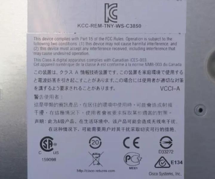 WS-C3850-48T-E 1GbE RJ45