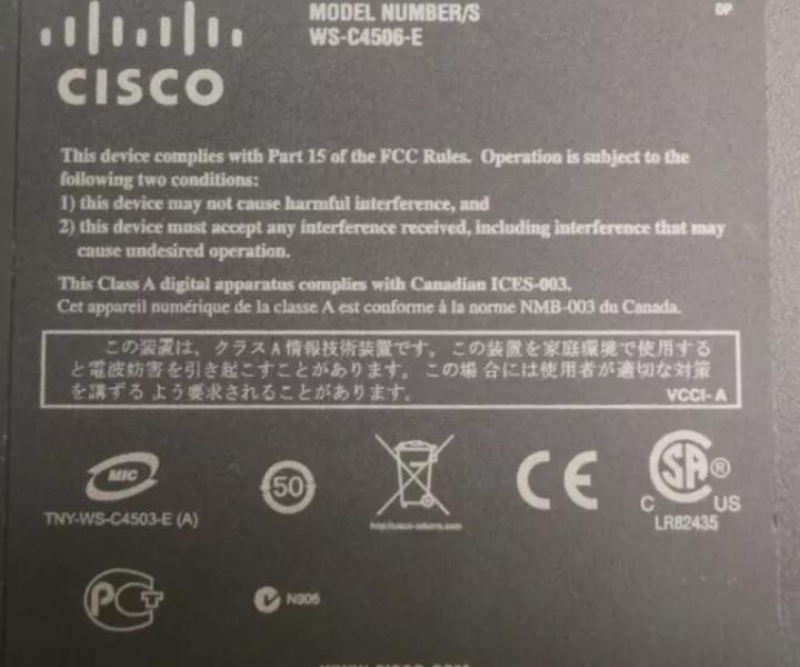 WS-C4506-E 6-Slot WS-X45-SUP6L-E