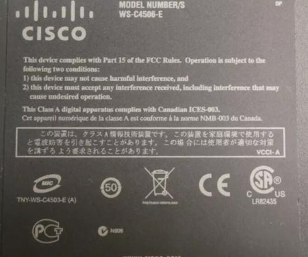 WS-C4506-E 6-Slot WS-X45-SUP6L-E