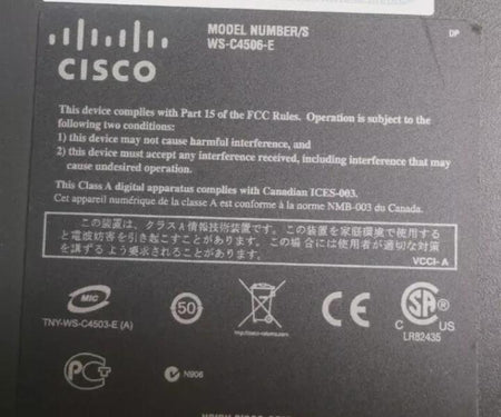 WS-C4506-E Six-Slot WS-X45-SUP6L-E