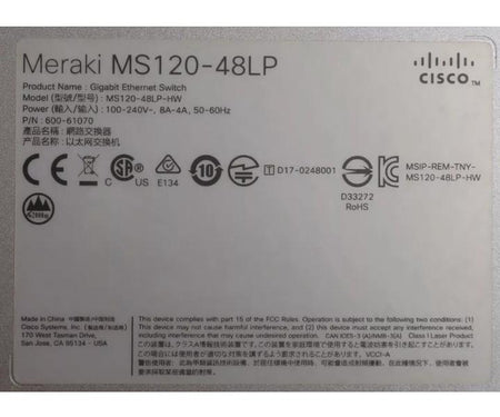 MS120-48LP 1GbE