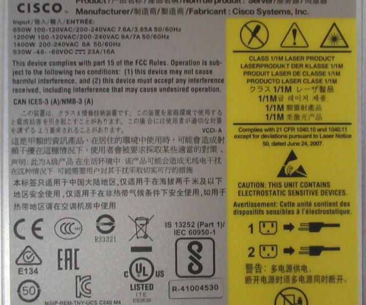 UCSC-C240-M4SX 10-Core E5-2640v4 256GB