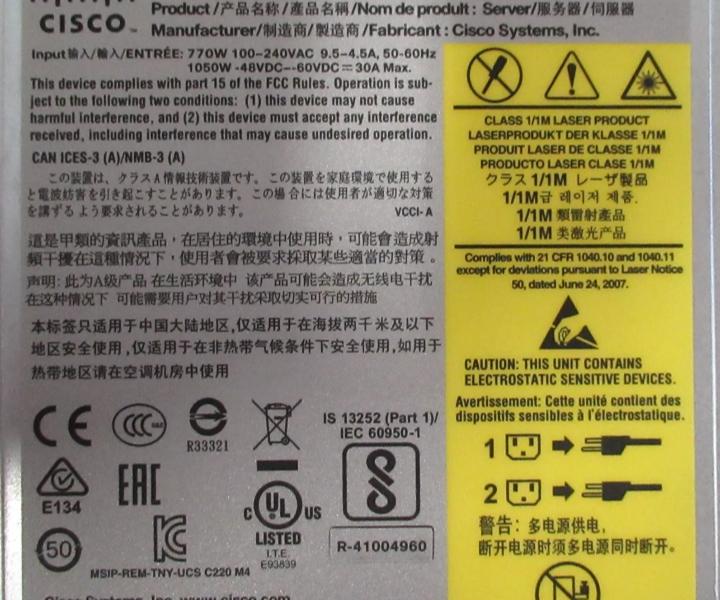 UCSC-C220-M4S C220 RJ45