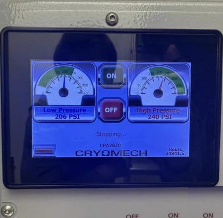 Cryomech CPA2870 PT407 Pulse Tube CryocoolerCooling Capacity 0 7W 4 2K W 25W 55KBase Temperature 2 8KCool Down Time 60 MIN TO 4K