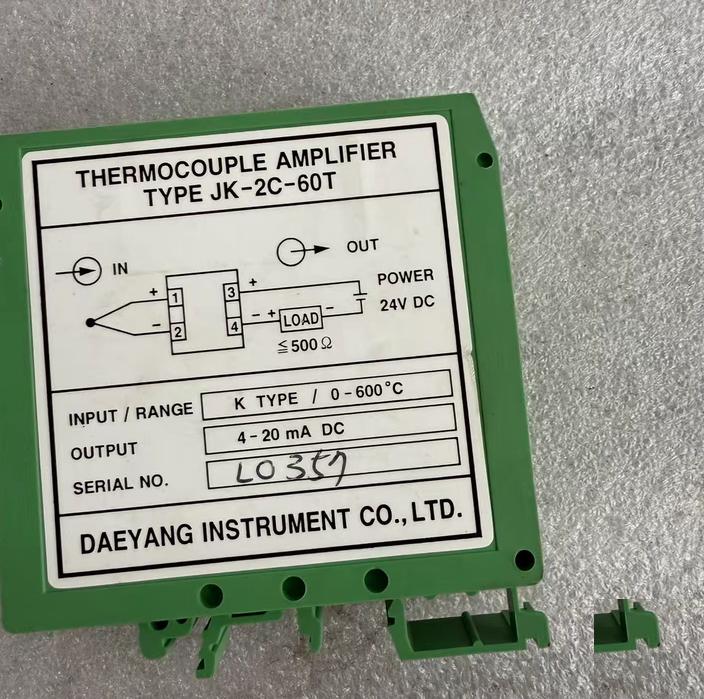 DAEYANG JK-2C-60TK 0-600℃ 4-20mA DC24V 500Ω 3
