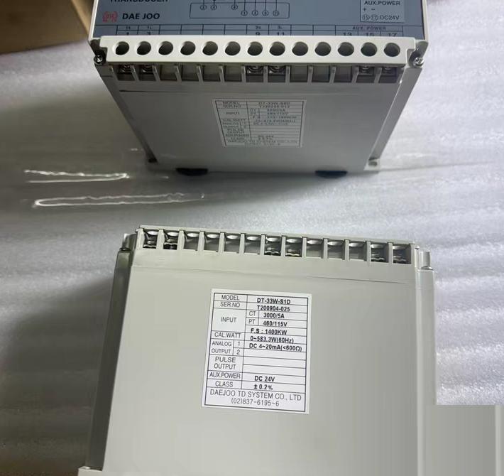 DAE JOO DT-33W-S1D DT-33W-S1D CT 3000 5A PT460 115ｖ 0-583 3 0 2 DC 4-20mA DC 24V CT 3500 5A PT 460 115V-75-678 6W