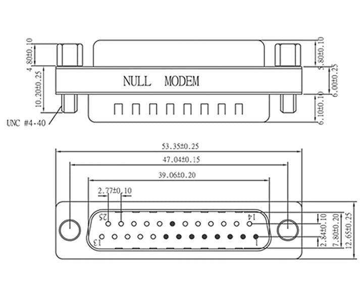 D-SUB RS-232 DB25 DB25