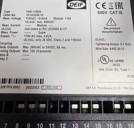 DEIF FAS-115DG FAS-115DG 110VDC