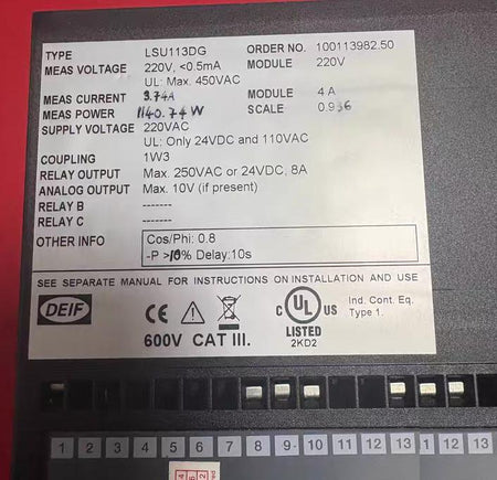 DEIF LSU-113DG 100113982 50 220V