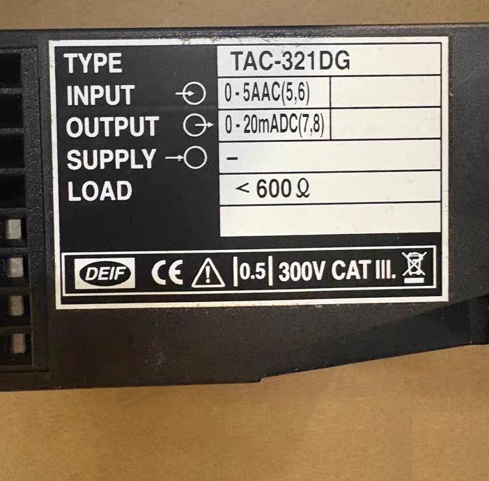 DEIF TAC-321DG 0-5AAC 0-20mADC