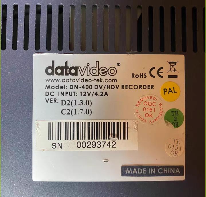 DataVideo DN-400 DV HDV         DN-400   PAL        D2 1 3 0  C2 1 7 0