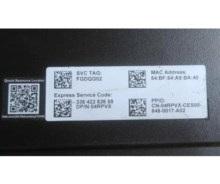S3048-ON 1GbE RJ45 10GbE 4RPVX
