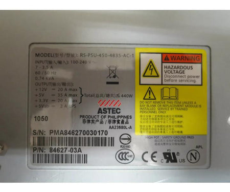 RS-PSU-450-4835-AC-1 84627-03 PS5500