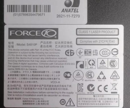 S4810-01-64F Force10 S4810 10GbE 40GbE W9C6F