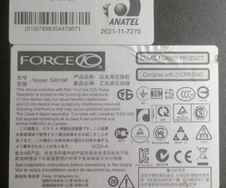 S4810-01-64F Force10 S4810 10GbE 40GbE W9C6F