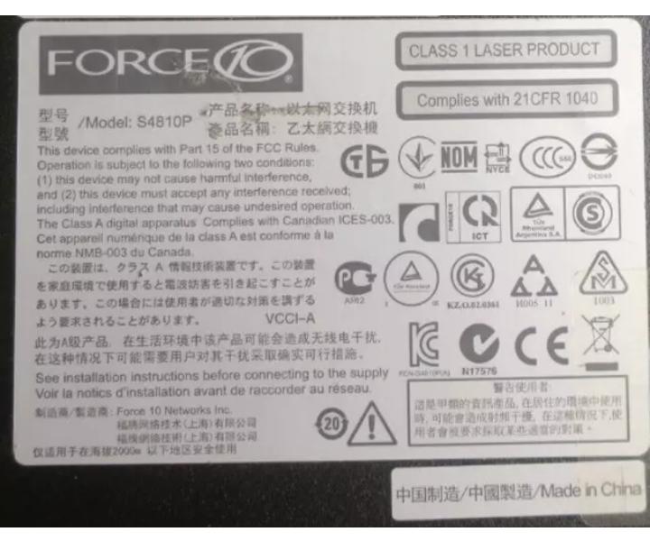 S4810-01-64F Force10 S4810 10GbE 40GbE
