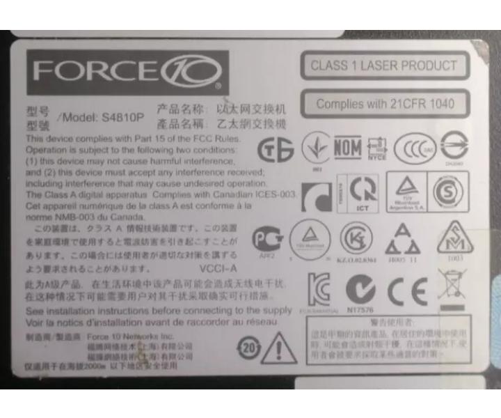 S4810-01-TE-52T-AC Force10 S4810 10GbE 40GbE