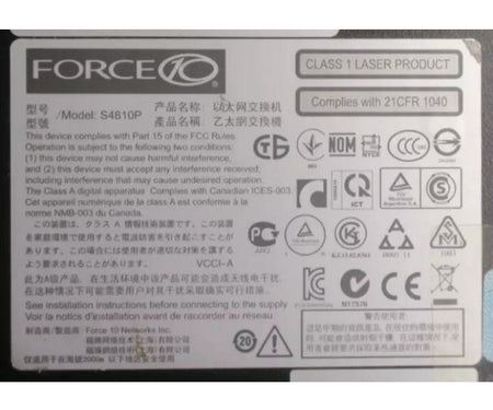 S4810-01-TE-52T-AC Force10 S4810 10GbE 40GbE