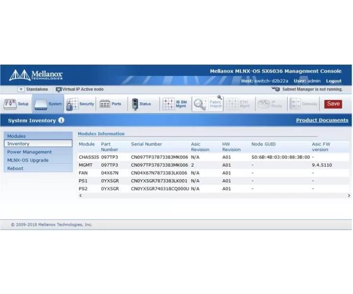 MLNX-OS SX6036 56Gb 97TP3