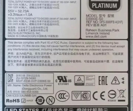 Hot-Swap 2900W 80Plus 5PDWG C9010