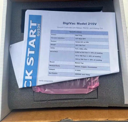Digivac 215V Vacuum Process Gauge Thermocouple Agilent 531 NPT Sensor 8 10 Lesker KJL615TC CONTROLLER T C GAUGE DIGITAL 0 001-760 TORR VARIAN 531 TUBE US POWER CABLE AND 10FT INTERCONNECT CABLE INCLUDED