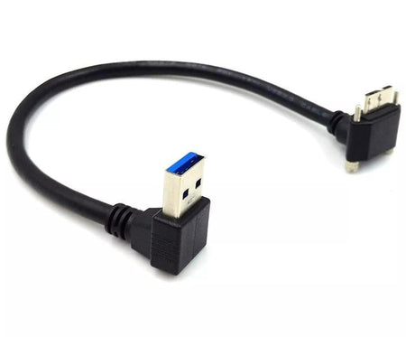 Down Angle USB 3 0 A Male to Micro 3 0 Male Screw Lock Data Sync Charging Cable