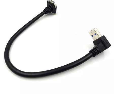 Down Angle USB 3 0 A Male to Micro 3 0 Male UP Angle Screw Lock Data Sync Cable