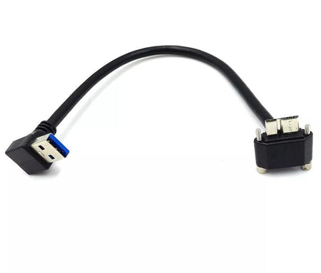 Down Angle USB 3 0 A Male to Micro 3 0 Male UP Angle Screw Lock Data Sync Cable