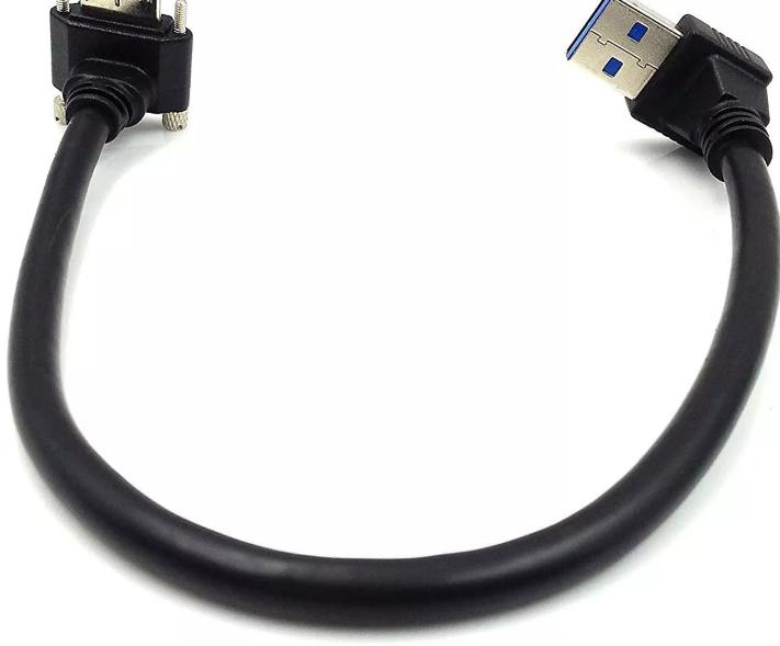 Down Angle USB 3 0 A Male to Micro 3 0 Male UP Angle Screw Lock Data Sync Cable