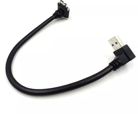 Down Angle USB 3 0 A Male to Micro 3 0 Male UP Angle Screw Lock Data Sync Cable