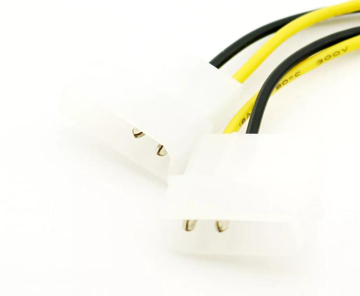 Dual 4 Pin Molex IDE Male to ATX P4 12V CPU PSU Power Supply Adapter Cable Cord
