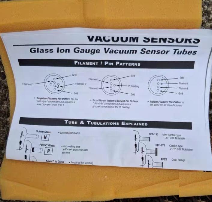 Duniway Stockroom 1 Iridium Glass Ion Gauge Tube I-100-N 8 10