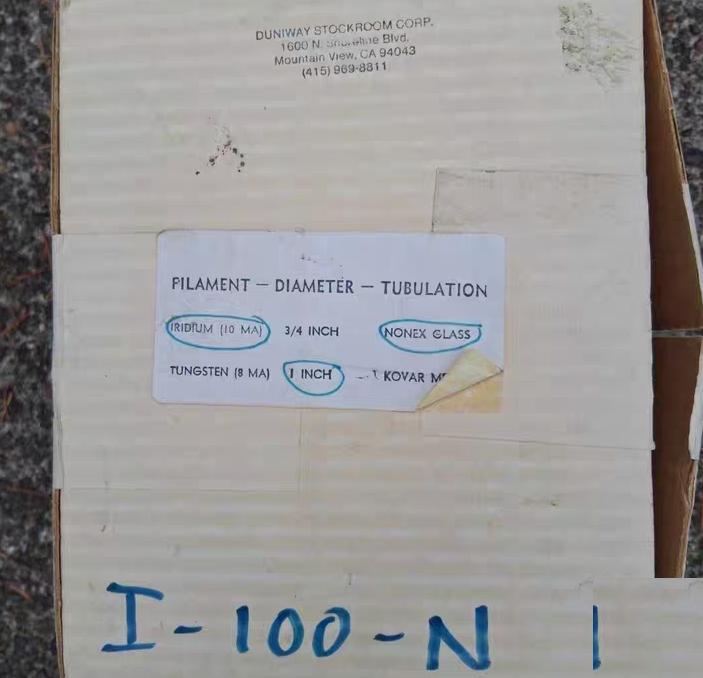 Duniway Stockroom 1 Iridium Glass Ion Gauge Tube I-100-N 8 10