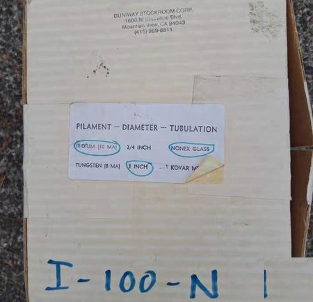 Duniway Stockroom 1 Iridium Glass Ion Gauge Tube I-100-N 8 10